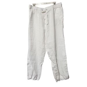 Linen charter club luxury Linen Pants For Women Size XL White Relax Fit